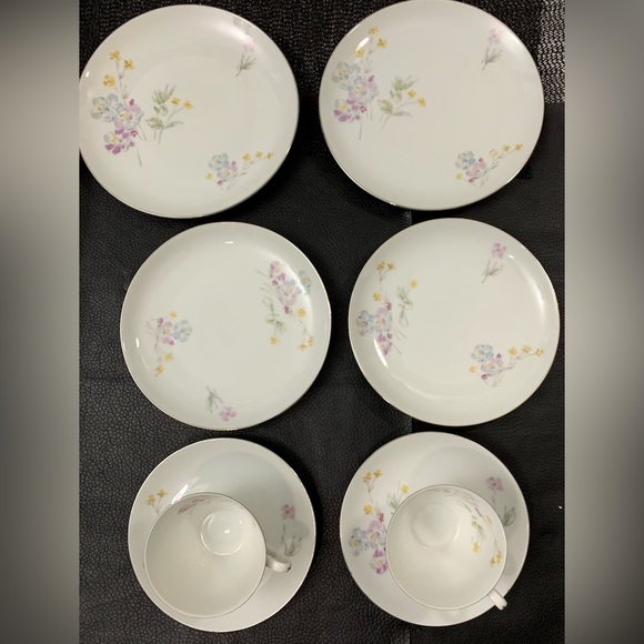 Vintage Leila by Toscport Czechoslovakia Fine China Decor Plate Sauce 8ct Set - Picture 3 of 10